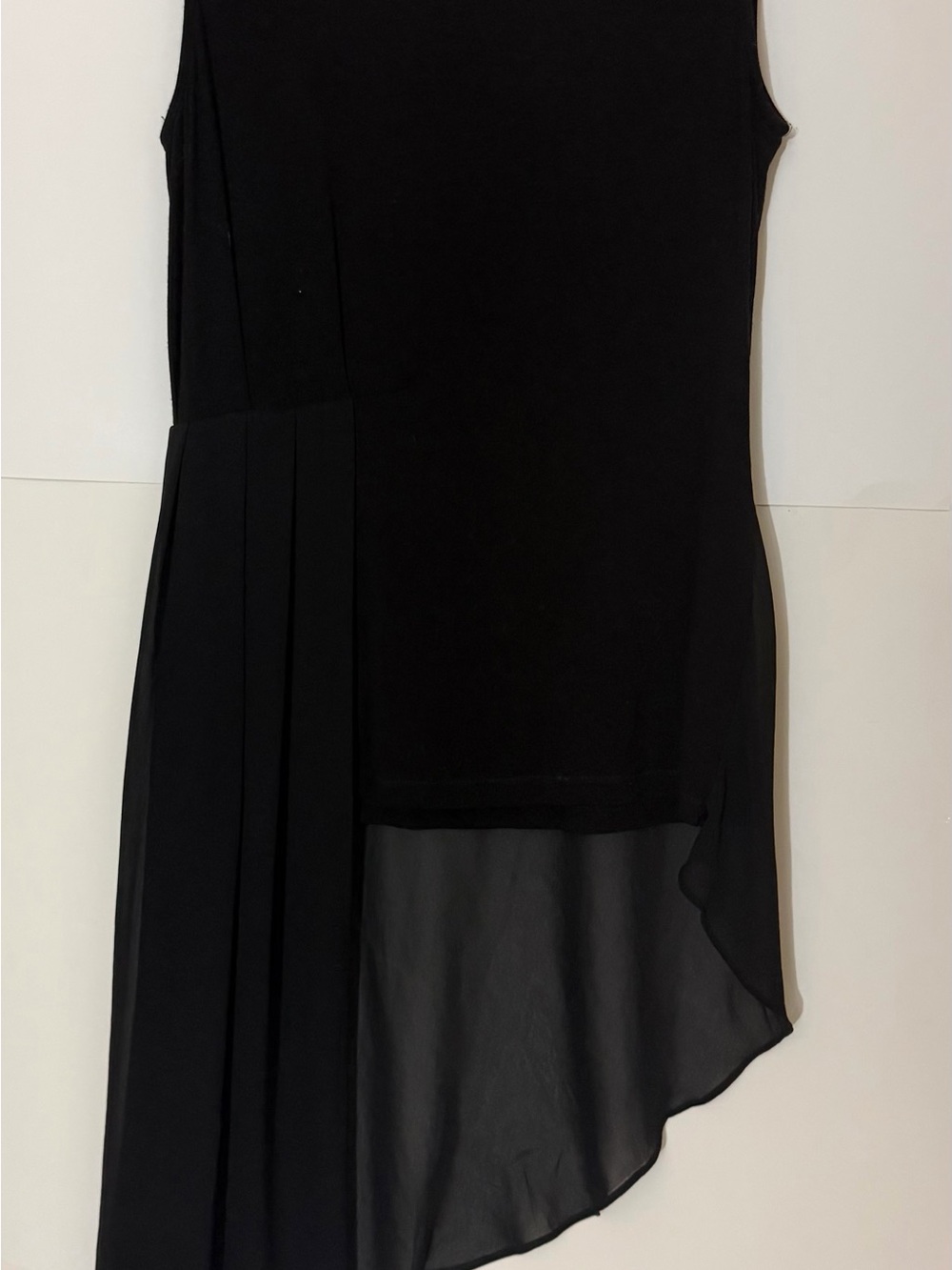 Elegant Asymmetric Black Sleeveless Top